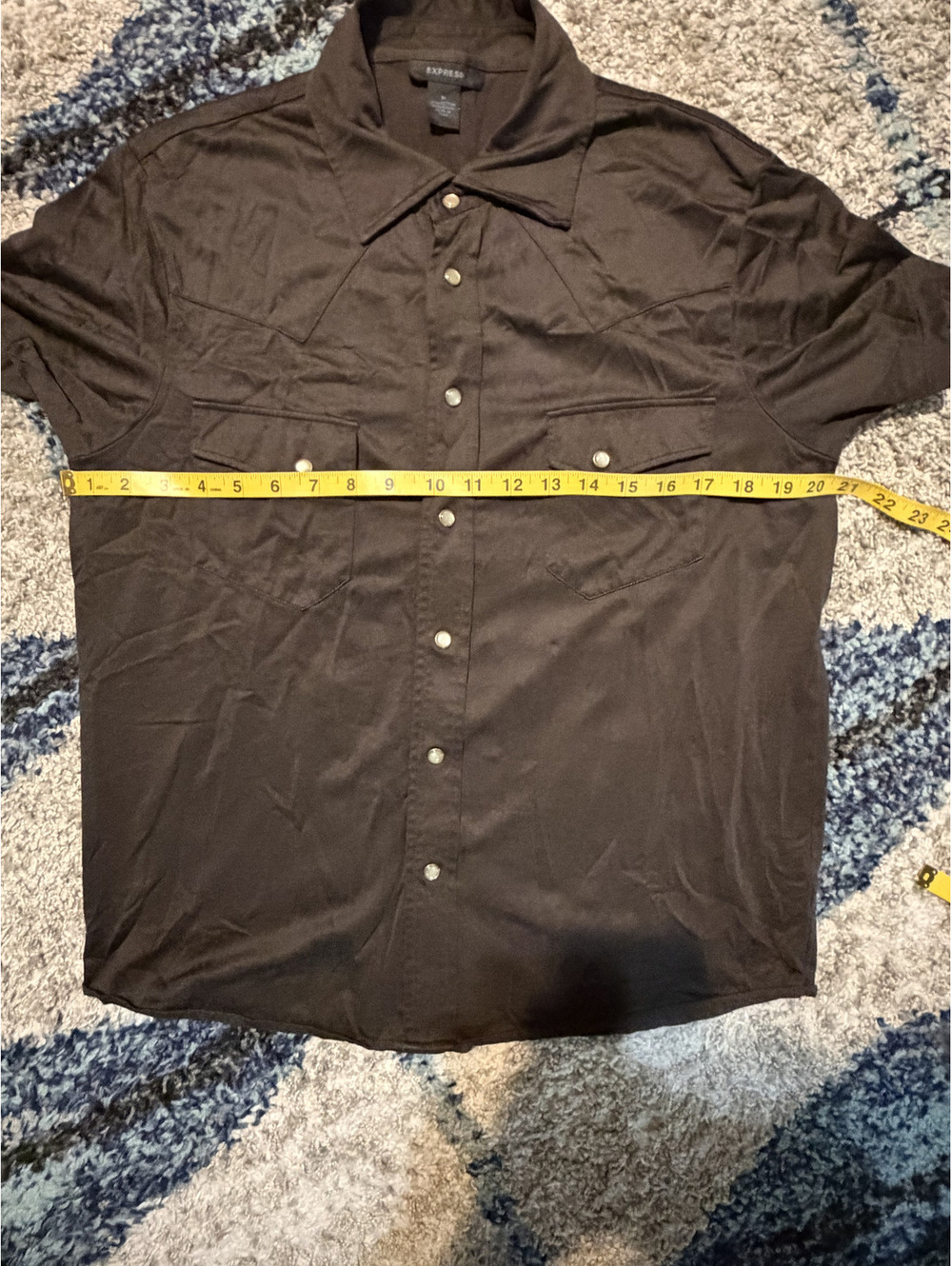 Express Dark Brown Button-Up - Picture 4 of 5